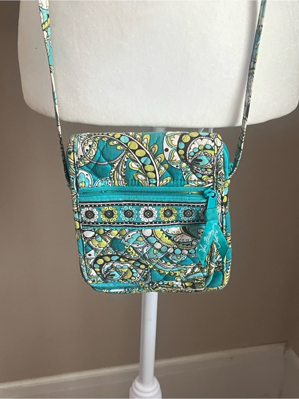 VINTAGE Vera Bradley Turquoise Paisley Crossbody Bag